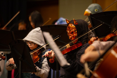 Halloween Orchestra Tour: Dressed in Halloween costumes, North High School’s orchestra performed spooky songs at Harding and Goodrell Middle Schools on Wednesday, October 12th. Orchestra Leader Marisa Maniglia encouraged the audiences to keep practicing their instruments